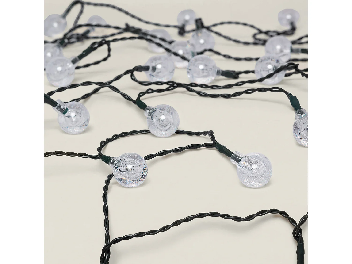 Guirlande LED Extérieure Solaire 30 Boules 5m 3000K Blanc chaud