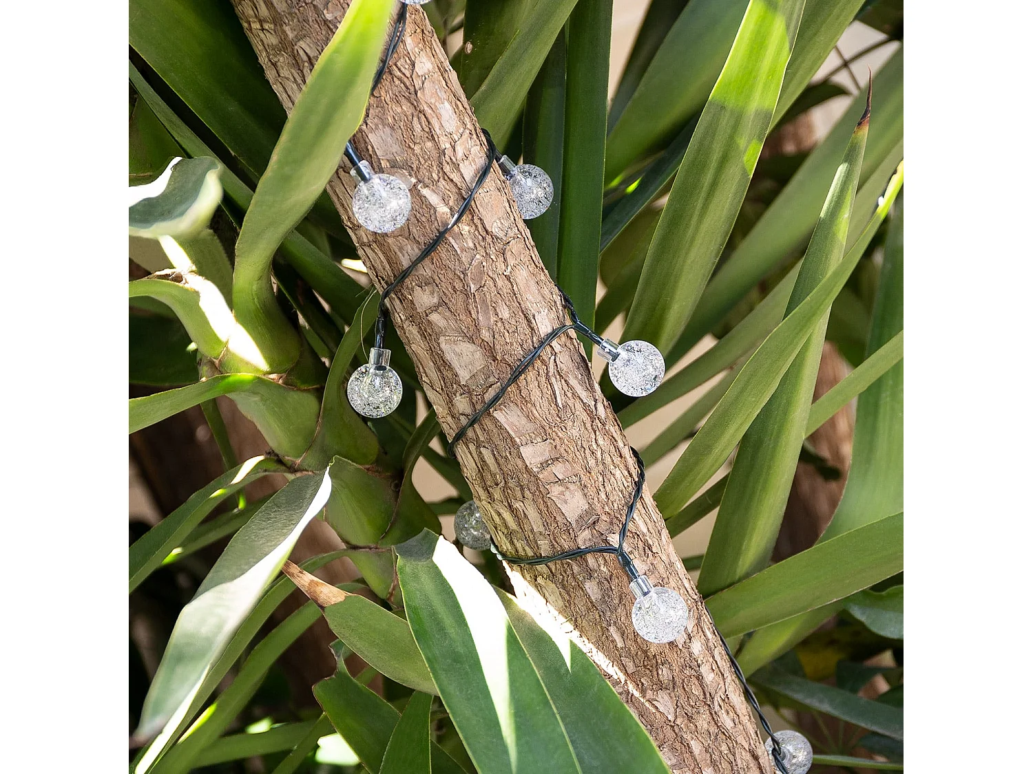 Guirlande LED Extérieure Solaire 30 Boules 5m 3000K Blanc chaud