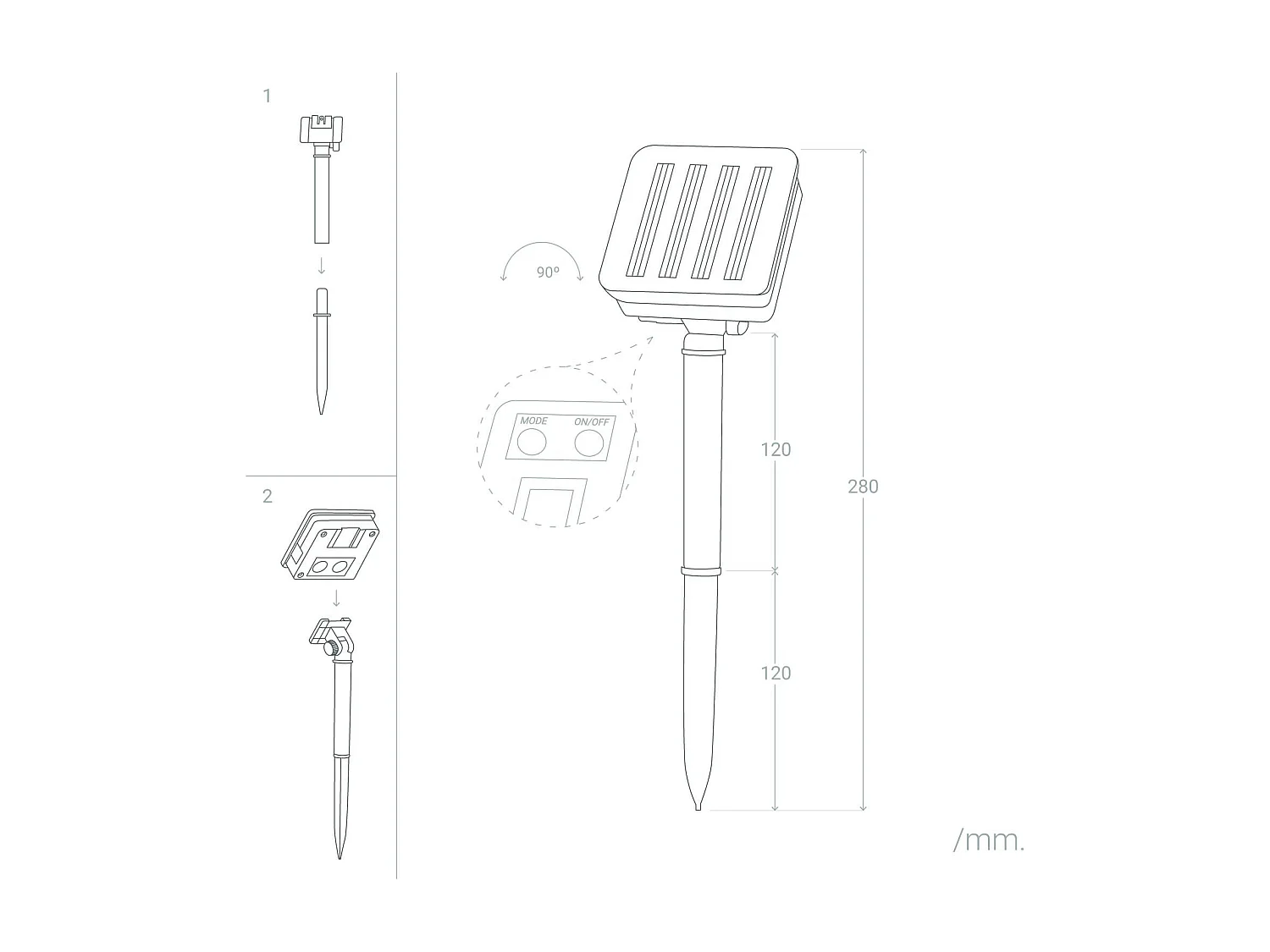Guirlande LED Extérieure Solaire 30 Boules 5m 3000K Blanc chaud