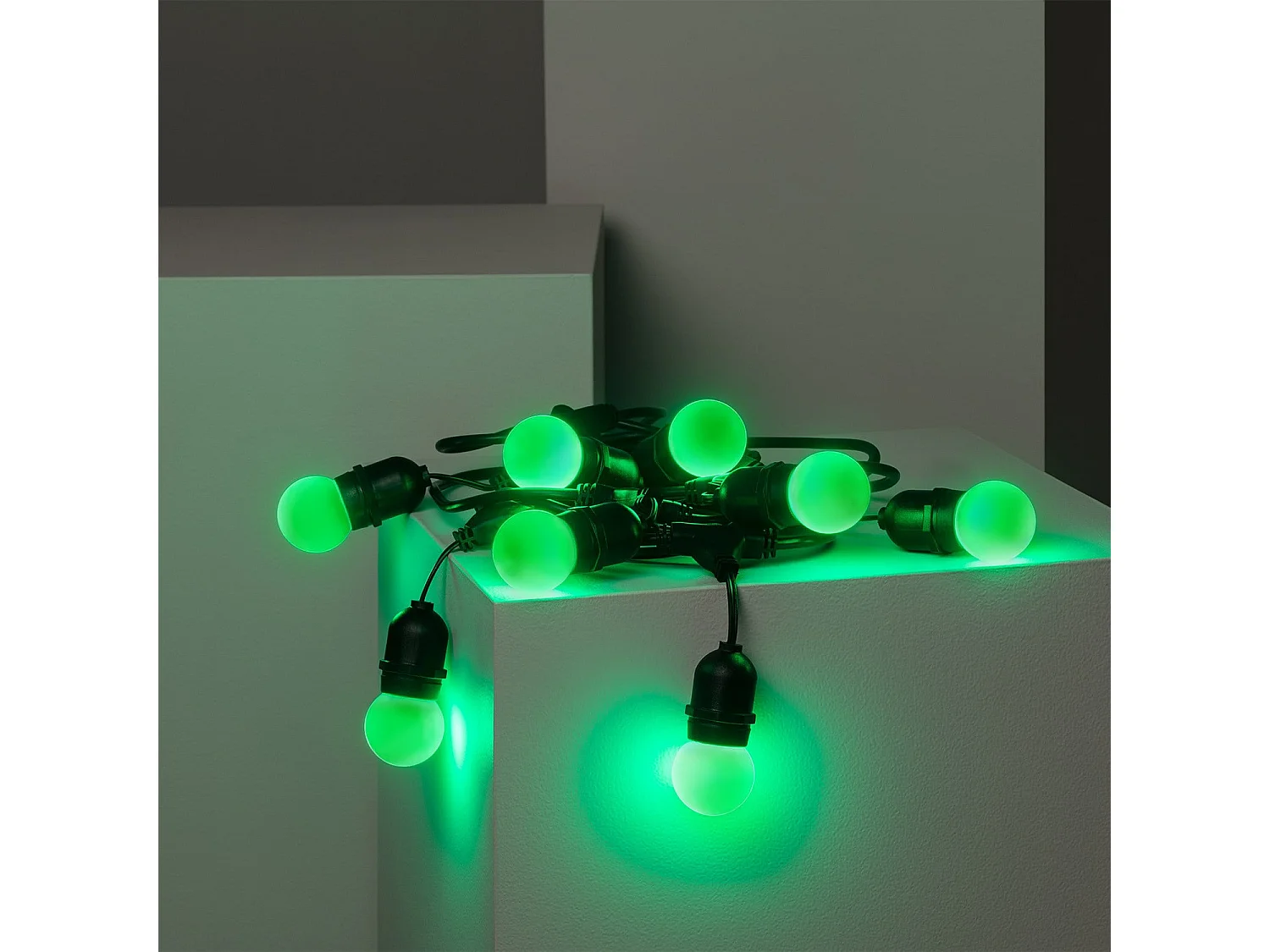 Guirnalda Exterior con Bombillas LED E27 5.5m IP65 Negro Verde