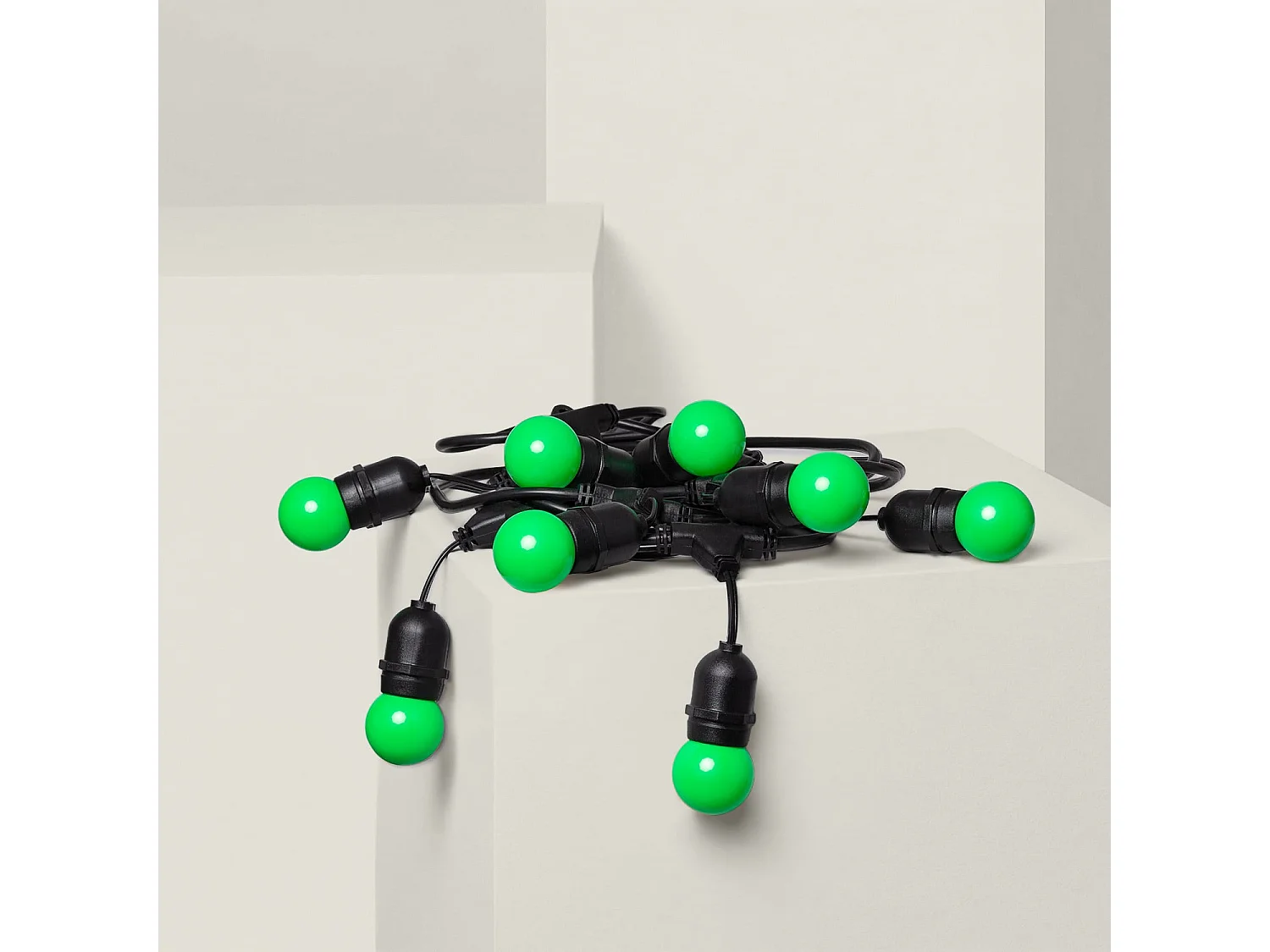 Guirnalda Exterior con Bombillas LED E27 5.5m IP65 Negro Verde