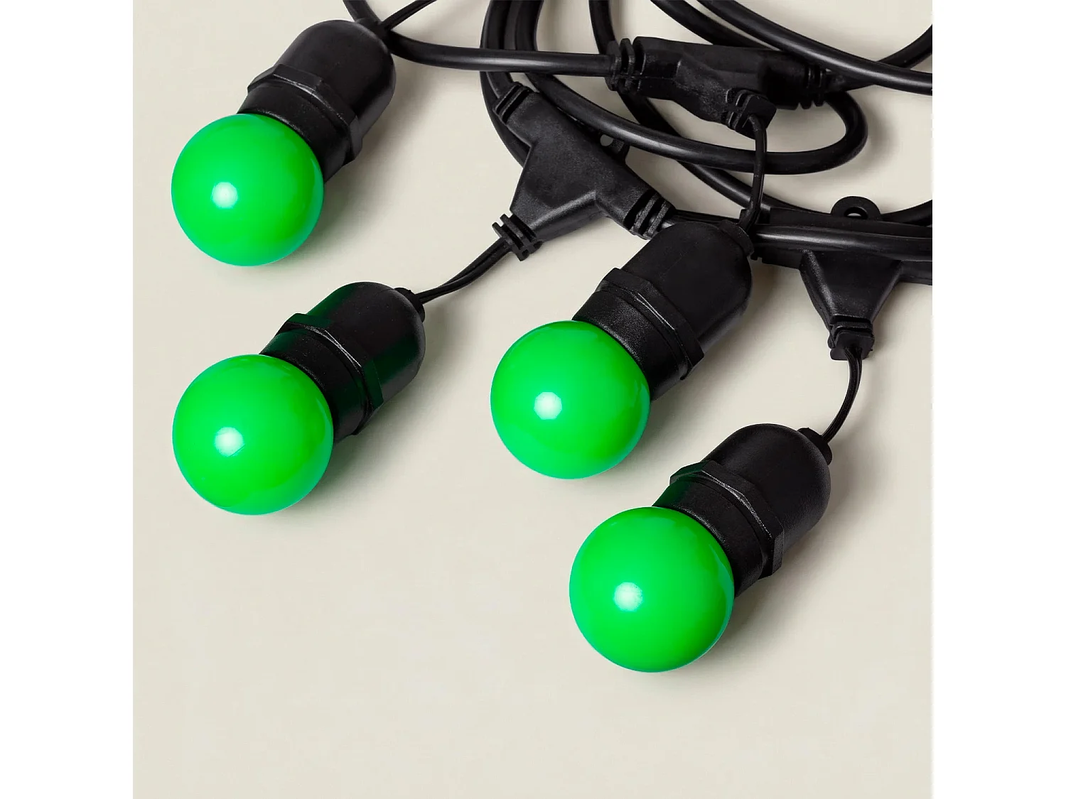 Guirnalda Exterior con Bombillas LED E27 5.5m IP65 Negro Verde