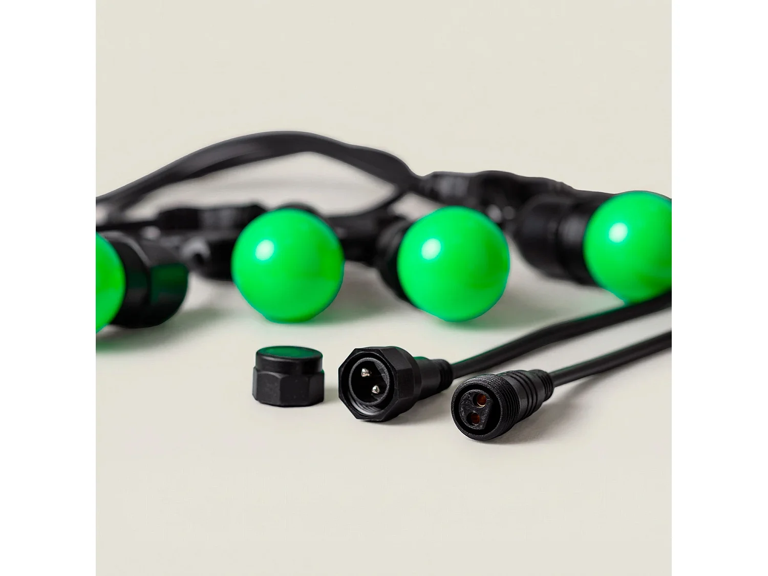 Guirnalda Exterior con Bombillas LED E27 5.5m IP65 Negro Verde