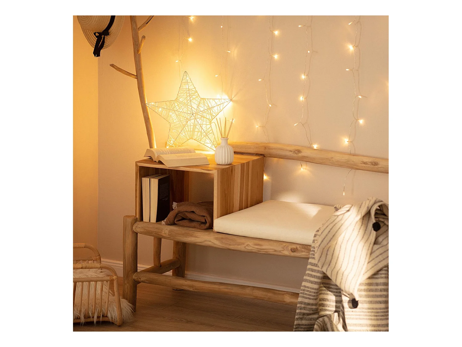 Étoile Lumineuse LED Irawo 42x42 cm 3000K Blanc chaud