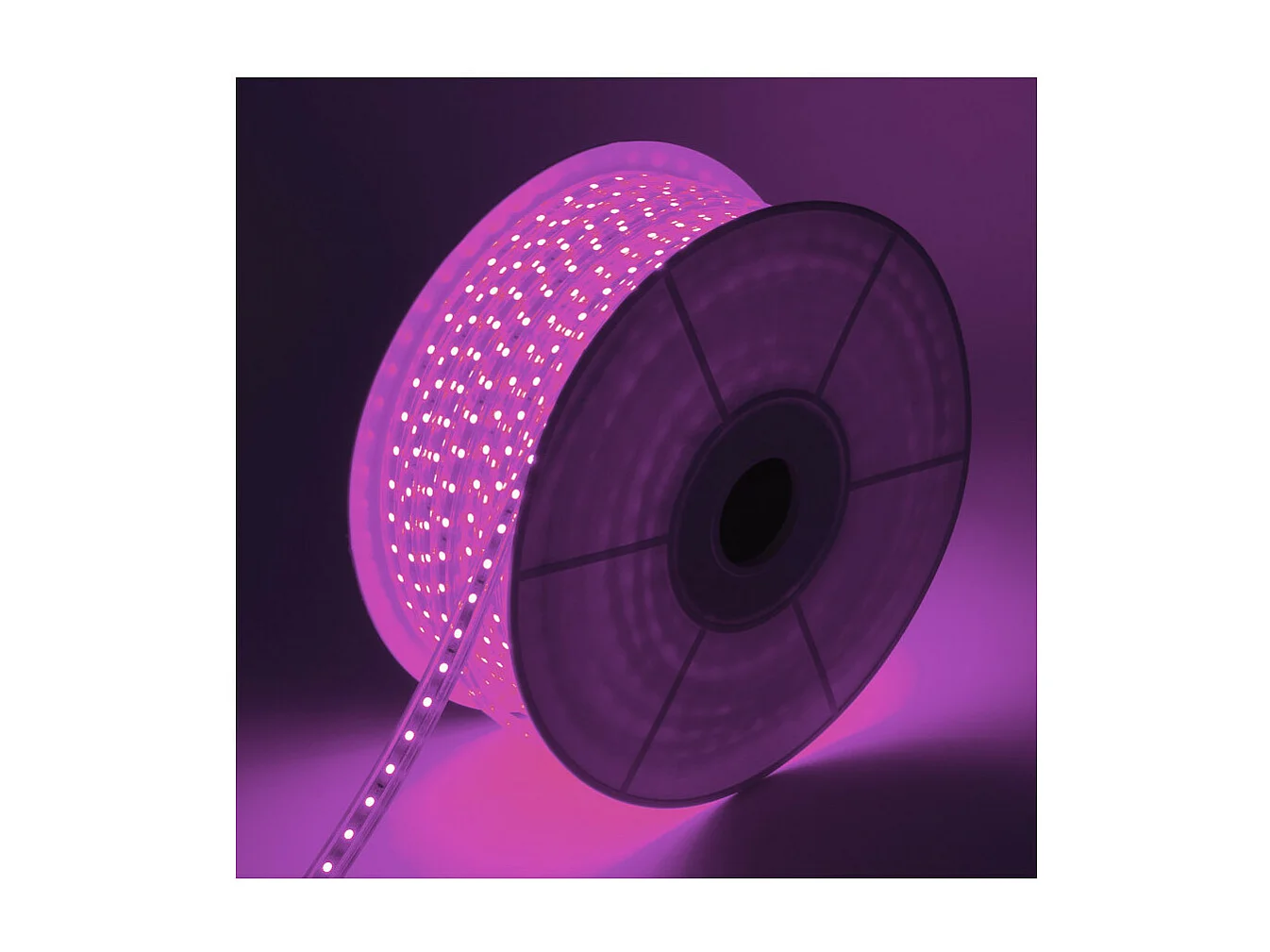 Tira LED 220V AC 60 LED/m Rosa IP65 a Medida Ancho 14mm Corte cada 100 cm 5 m