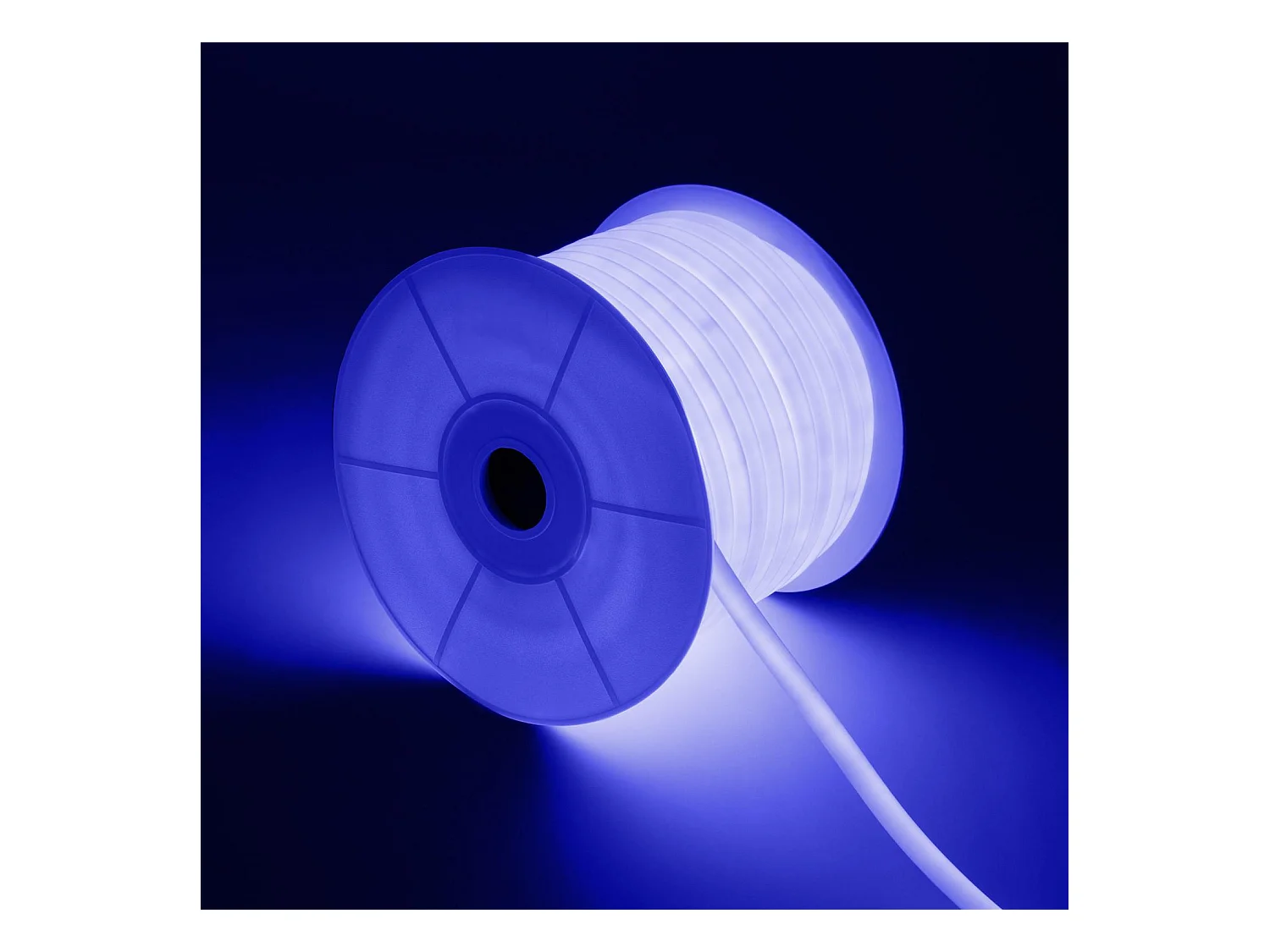 Ruban LED Néon Dimmable 220V BOBINE 50m Bleu Circulaire 360 9W/m Coupe 100cm IP67 Bleu
