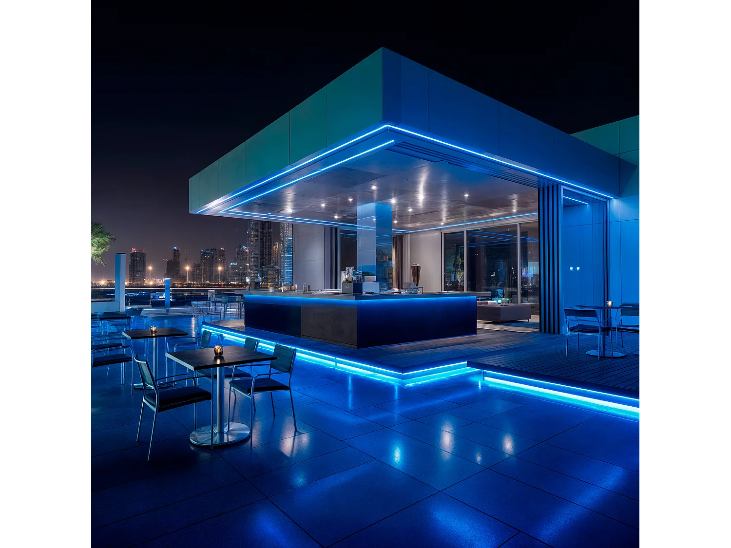 Ruban LED Néon Dimmable 220V BOBINE 50m Bleu Circulaire 360 9W/m Coupe 100cm IP67 Bleu