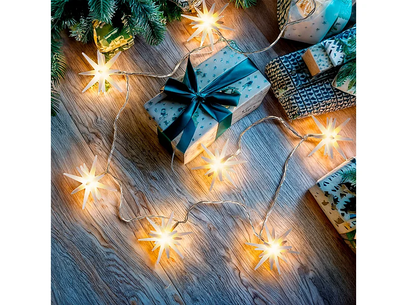 Ghirlanda di Stelle LED a Pile 1.4 m Bianco