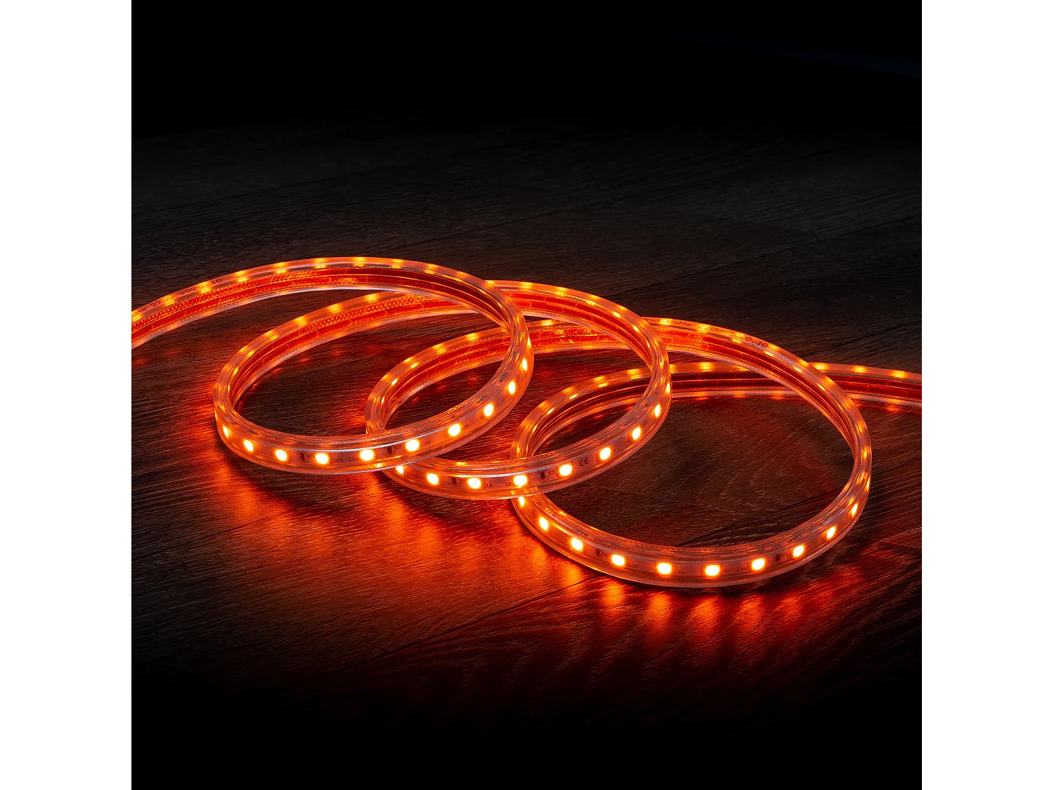 Ruban LED RGB 220V SMD 60 LED/m 10W/m Largeur 16mm Coupe 100cm IP65 2 m