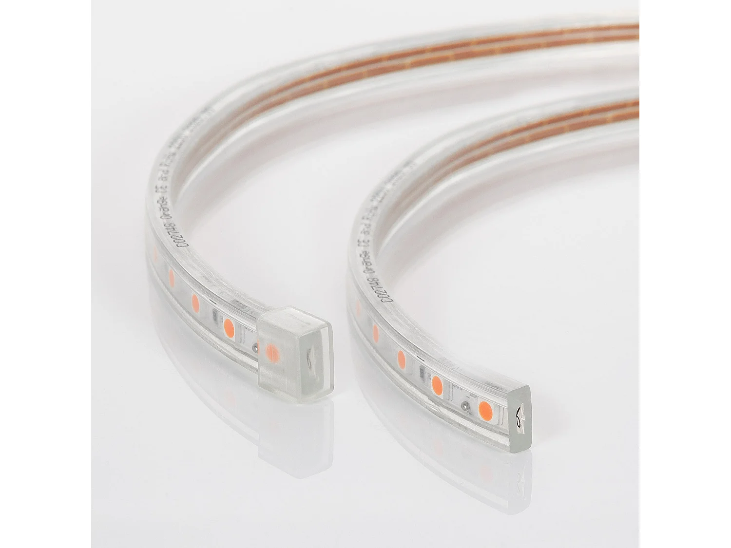 Striscia LED 3m 220V 60 LED/m Arancione 10W/m Larga 14mm IP65 Taglio 100cm 3 m