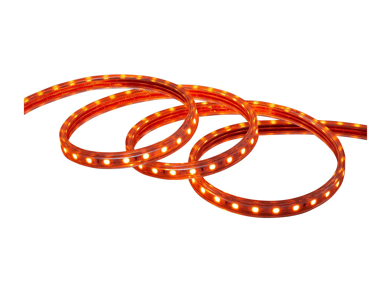 Striscia LED 3m 220V 60 LED/m Arancione 10W/m Larga 14mm IP65 Taglio 100cm 3 m