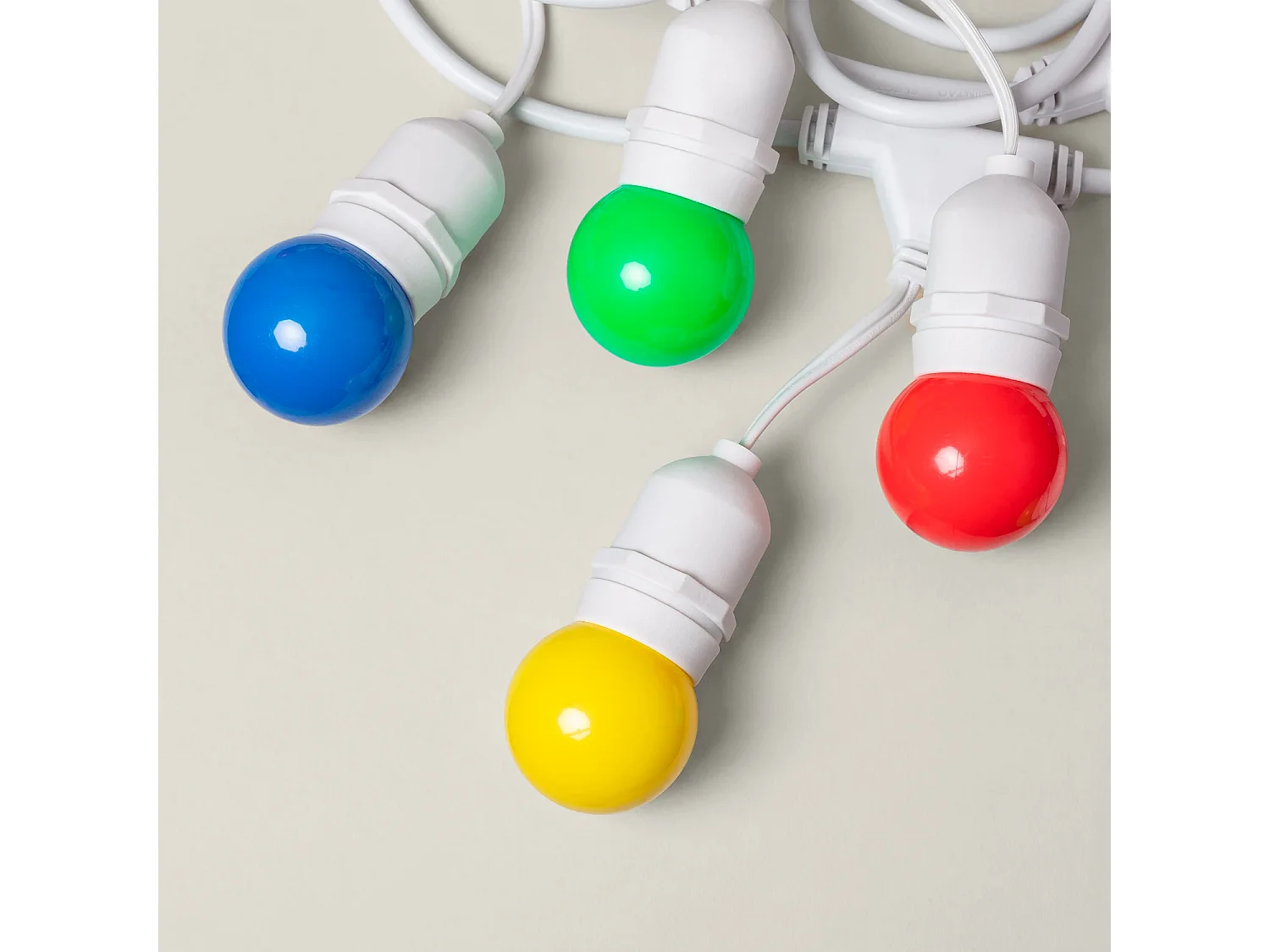 Guirnalda Exterior con Bombillas LED E27 5.5m IP65 Blanco Multicolor