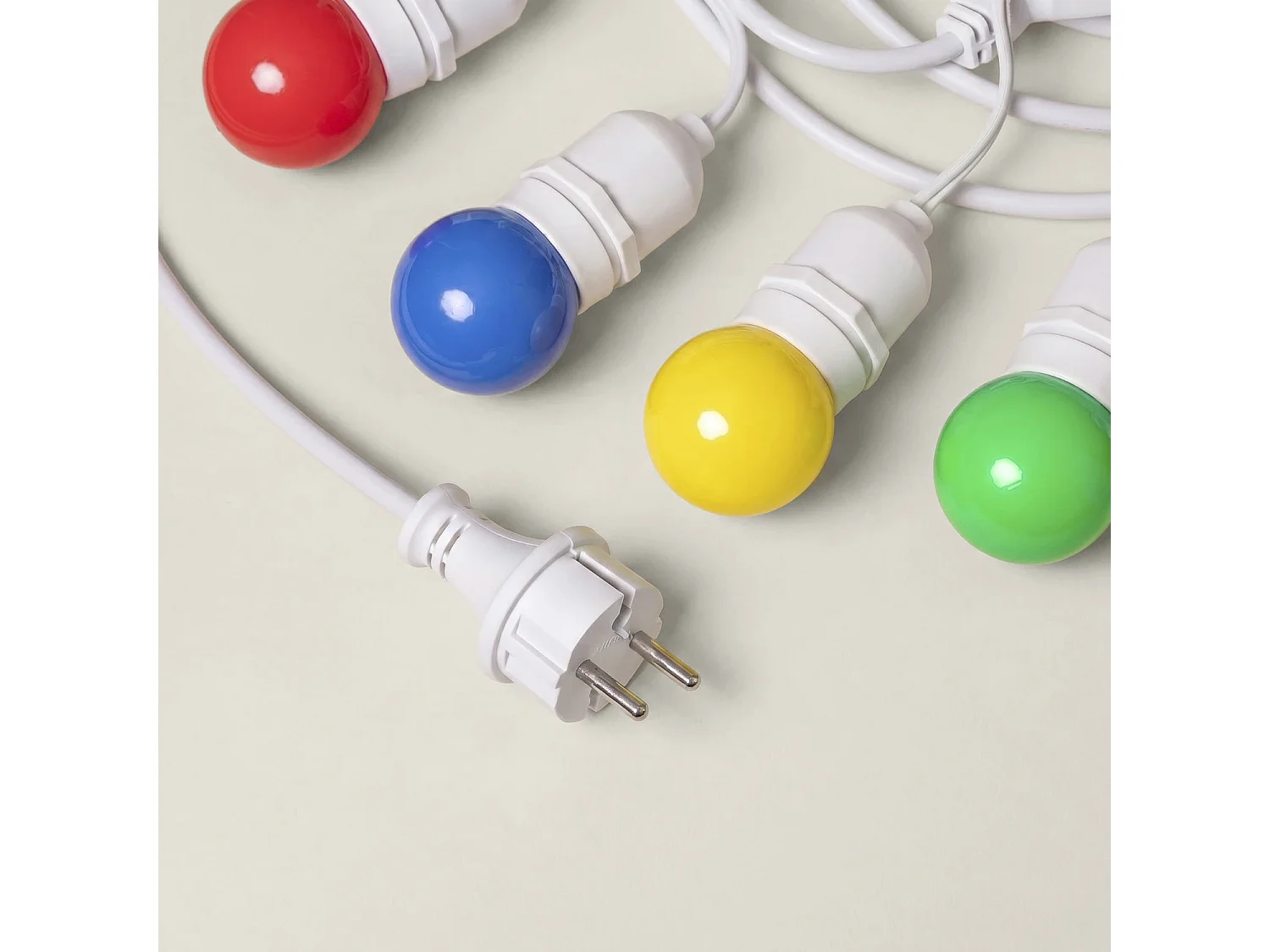 Guirnalda Exterior con Bombillas LED E27 5.5m IP65 Blanco Multicolor