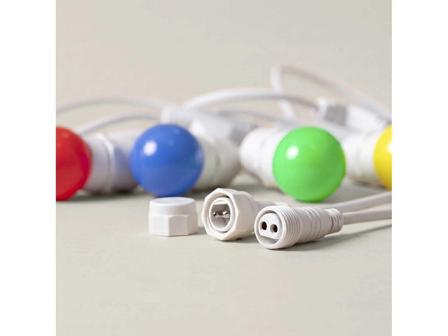 Guirnalda Exterior con Bombillas LED E27 5.5m IP65 Blanco Multicolor