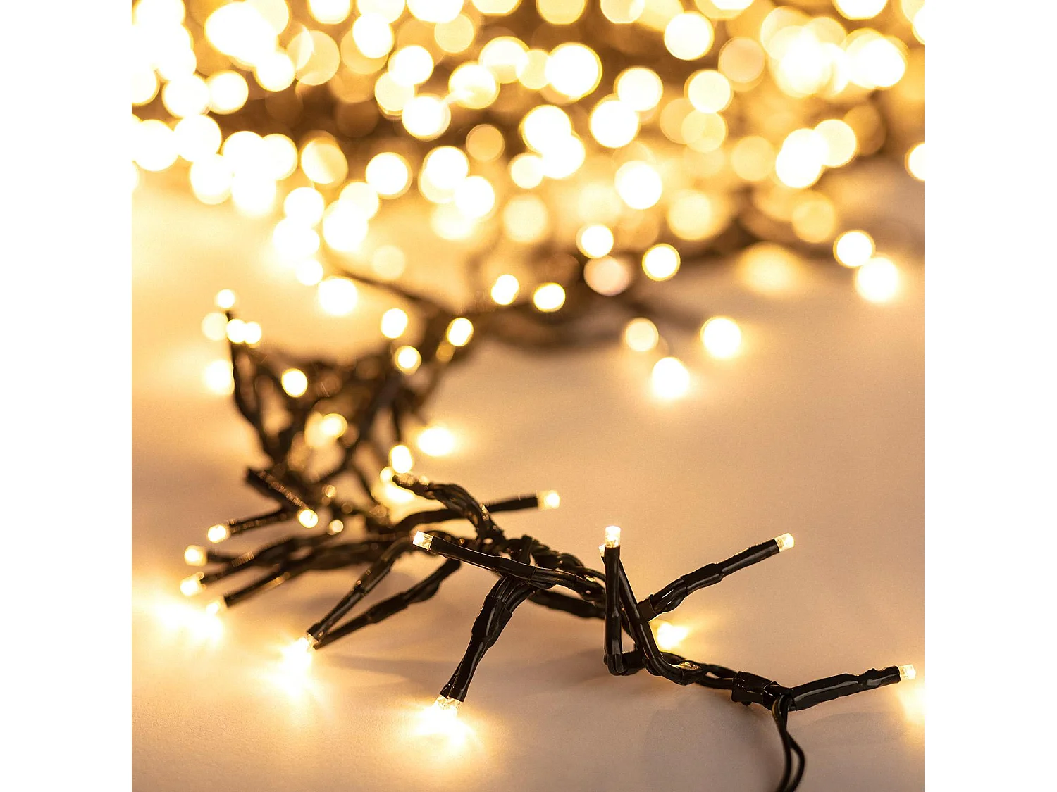 Extension 5.5 m pour Rideaux Guirlande LED Extérieurs Câble Noir Racimo 2700K Blanc chaud