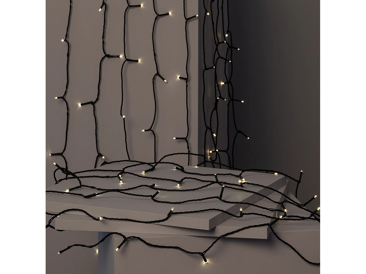 Guirlande LED Extérieure Solaire Câble 22m 3000K Blanc chaud