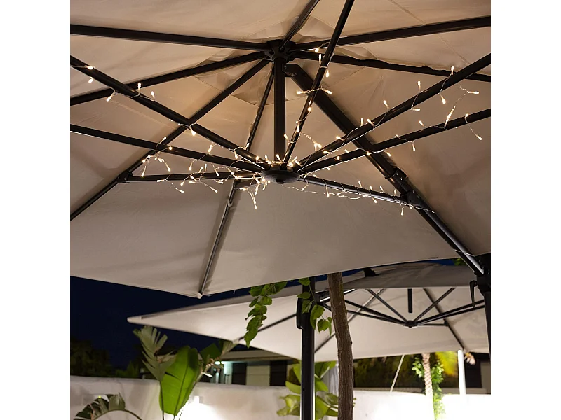 Guirnalda LED con Batería para Sombrilla 1m 3000K Blanco Cálido