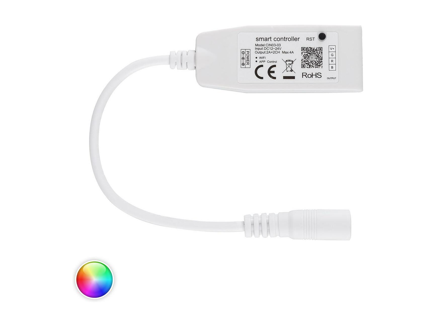 Ledkia Mini Contrôleur Variateur Ruban LED 12 24V DC RGB WiFi