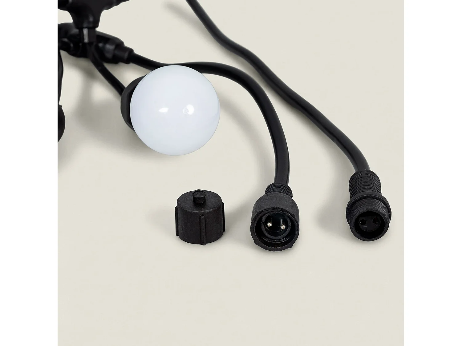 Guirnalda Exterior con Bombillas LED E27 5.5m IP65 Negro Blanco
