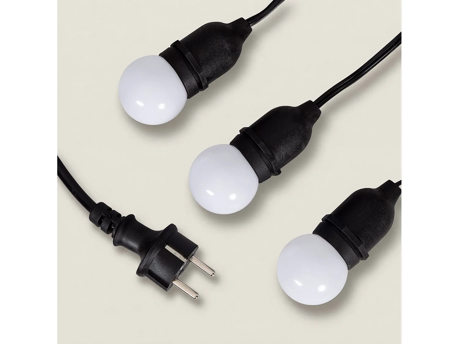 Guirnalda Exterior con Bombillas LED E27 5.5m IP65 Negro Blanco