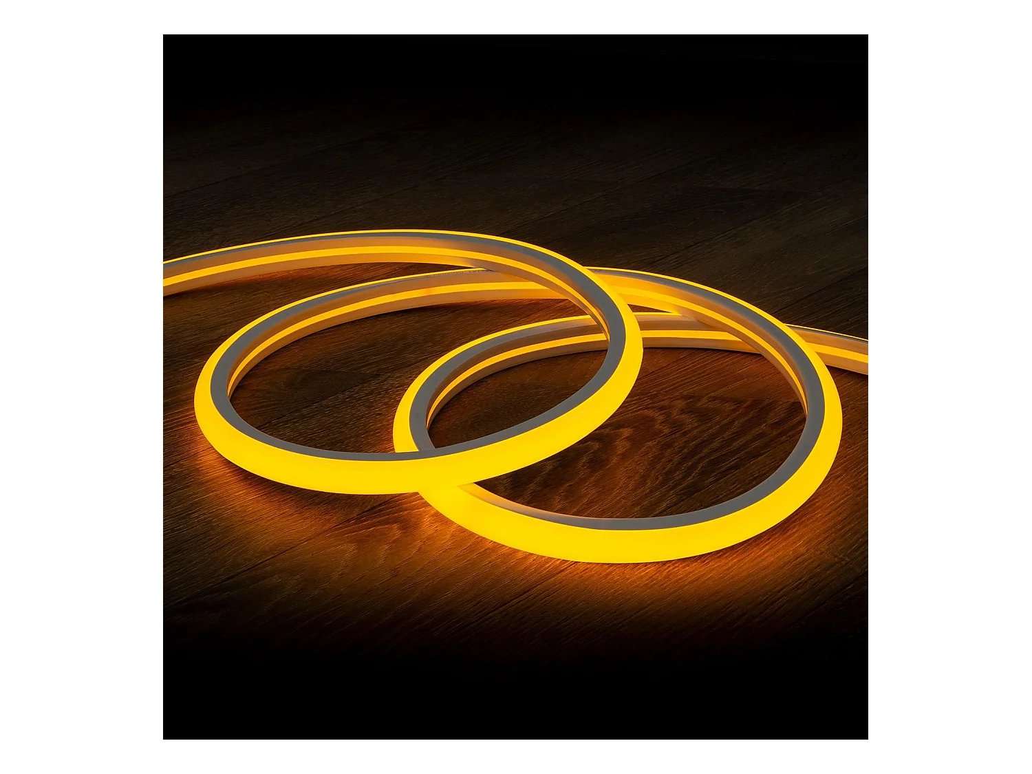 Ruban LED Néon Dimmable 220V Jaune Semi-Circulaire 180 7.5W/m Coupe 100cm IP67 Sur mesure 5 m