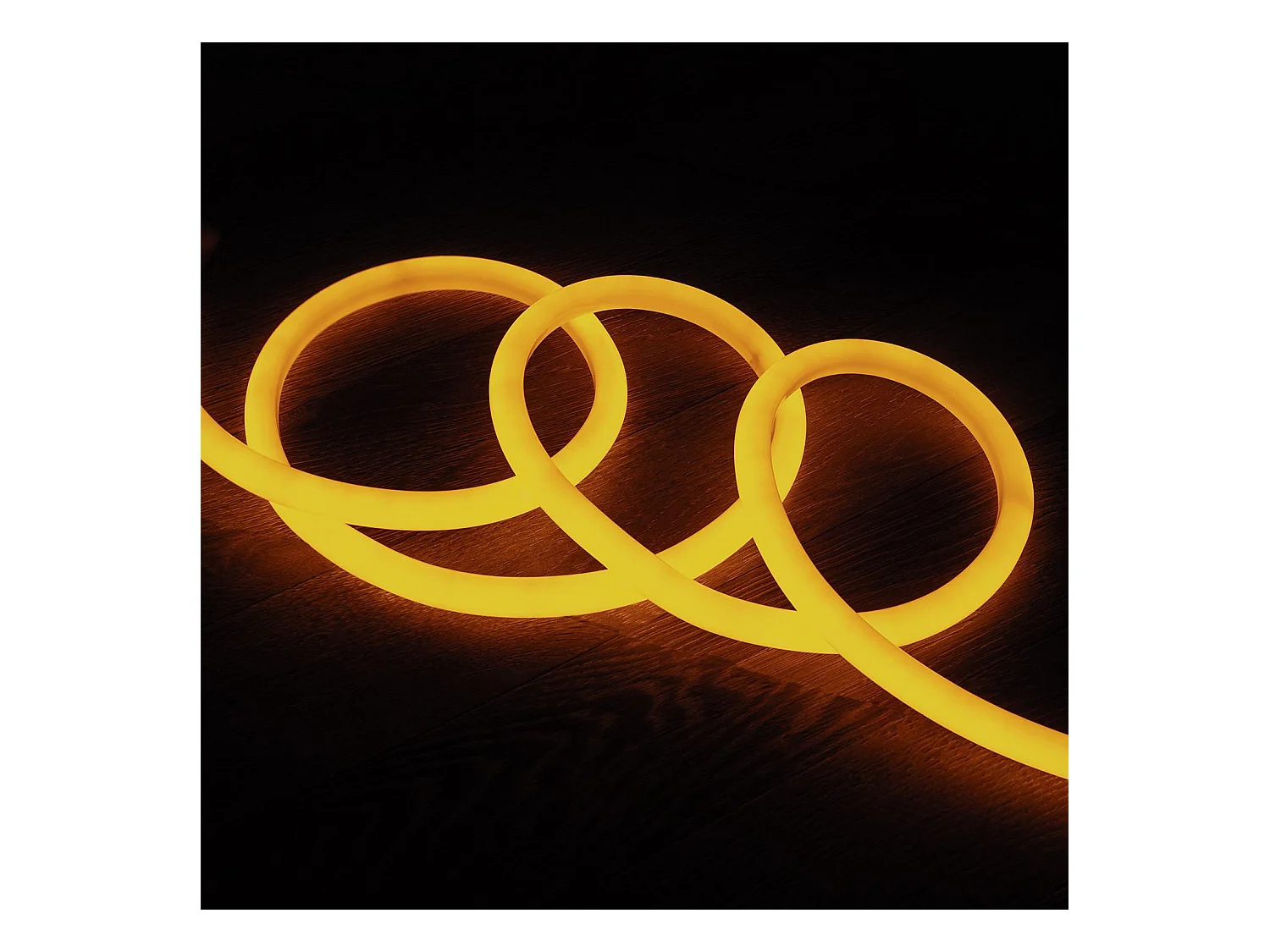Ruban LED Néon Dimmable 220V Jaune Rond 360 9W/m Coupe 100 cm IP67 Sur Mesure  2 m