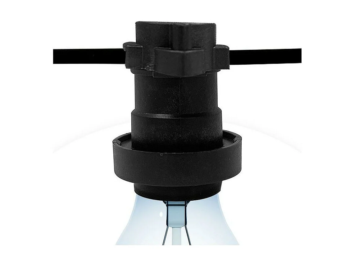 Guirlande Extérieure IP44 Câble Électrique Plat avec Douilles E27 sur Mesure Noire  10 m
