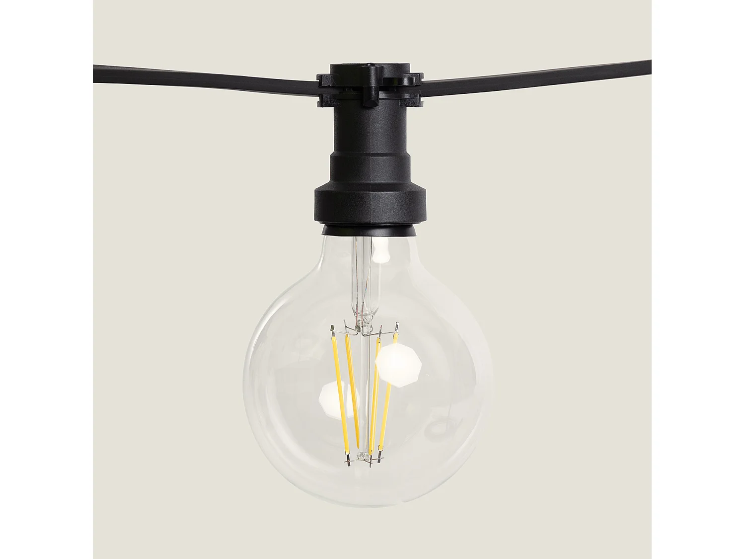 Guirnaldas para Exterior IP44 Cable Eléctrico Plano con Portalámparas E27 a Medida Negro 10 m