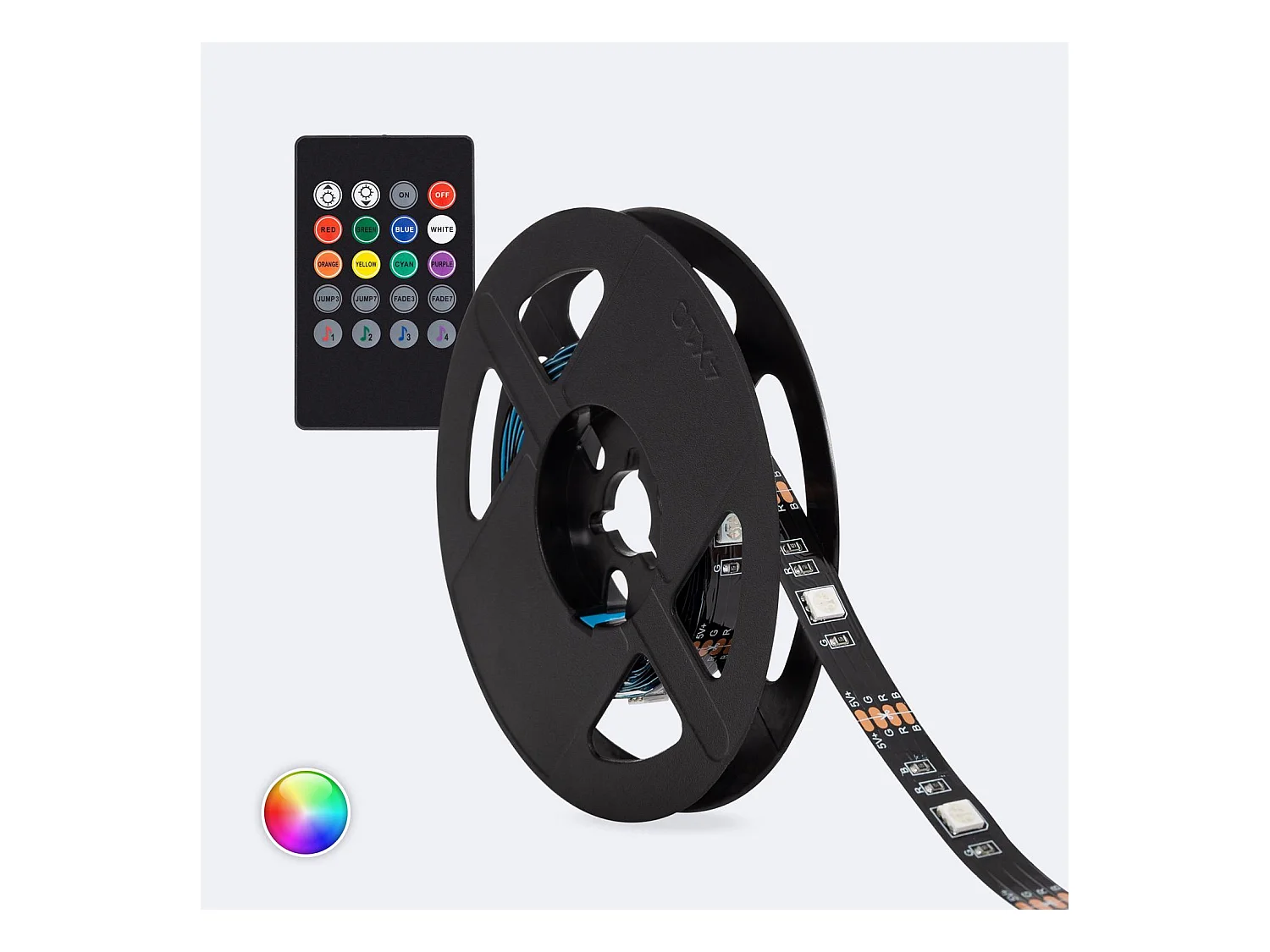 Bobina 2m Striscia LED 5V RGB 24 LED/m IP20 Kit con USB per TV RGB