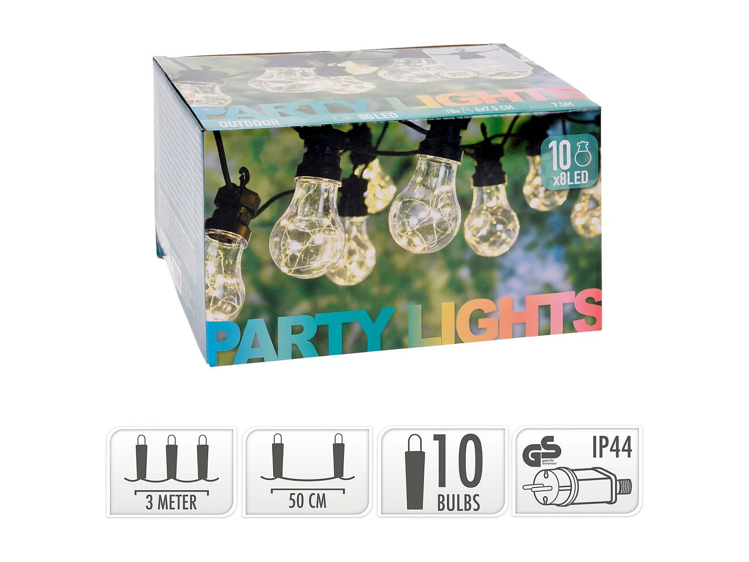 LED-Lichterkette für Party und Garten 80 Lampen