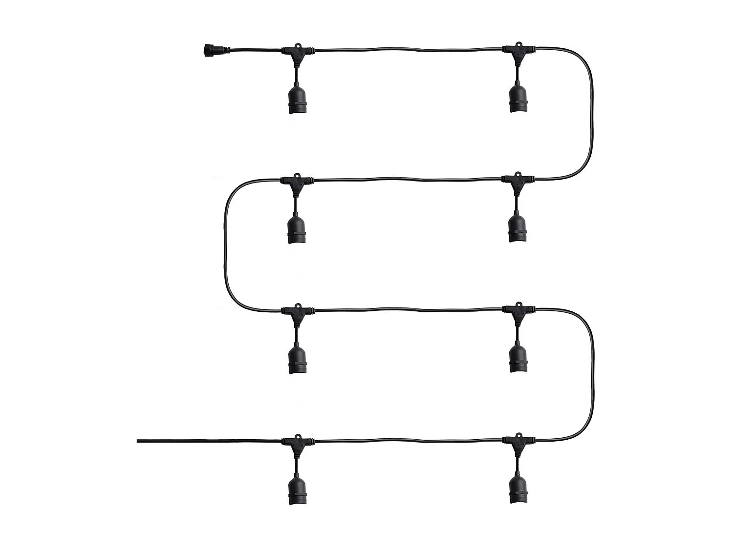 Guirlande Extérieure avec 8 Douilles E27 5.5m Noire IP65  Noir