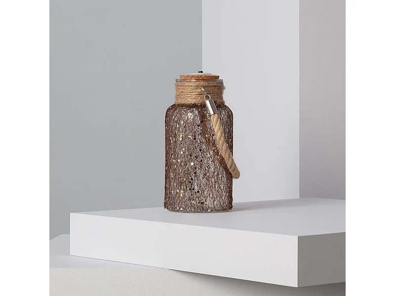 Barattolo di Vetro LED Firefly Marrone