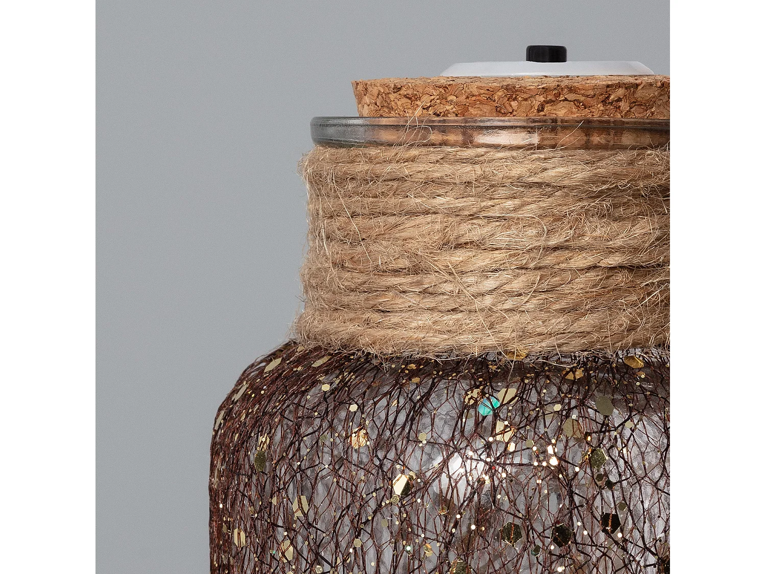 Barattolo di Vetro LED Firefly Marrone