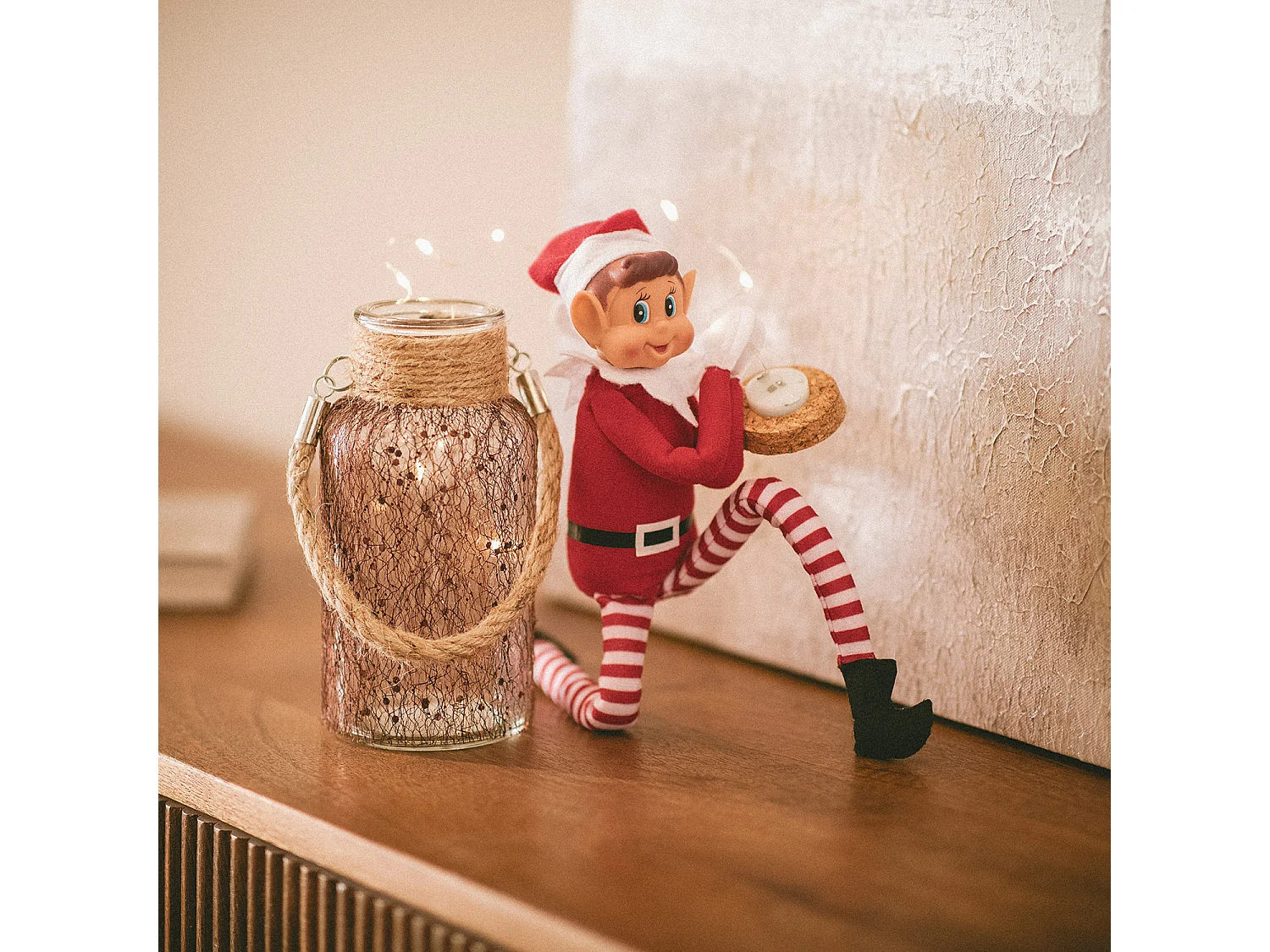 Barattolo di Vetro LED Firefly Marrone