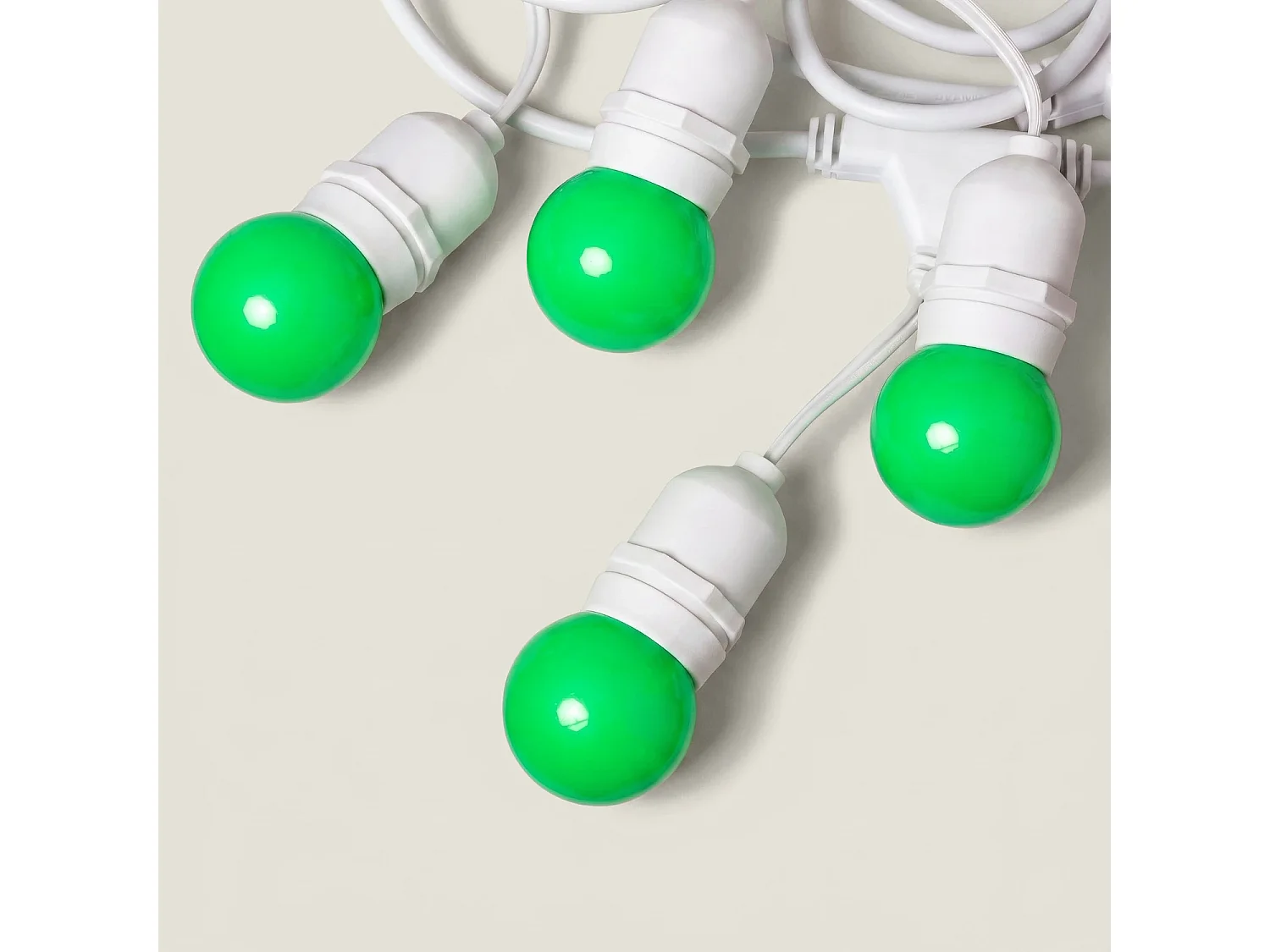 Guirnalda Exterior con Bombillas LED E27 5.5m IP65 Blanco Verde