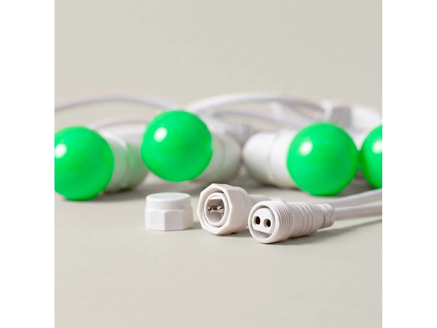 Guirnalda Exterior con Bombillas LED E27 5.5m IP65 Blanco Verde