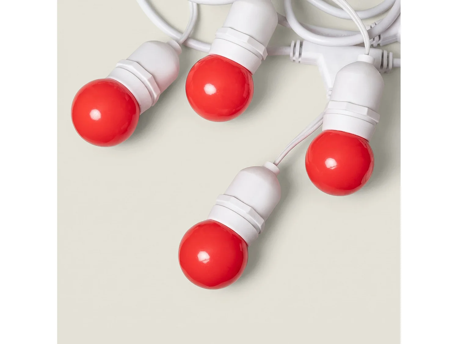 Guirnalda Exterior con Bombillas LED E27 5.5m IP65 Blanco Rojo