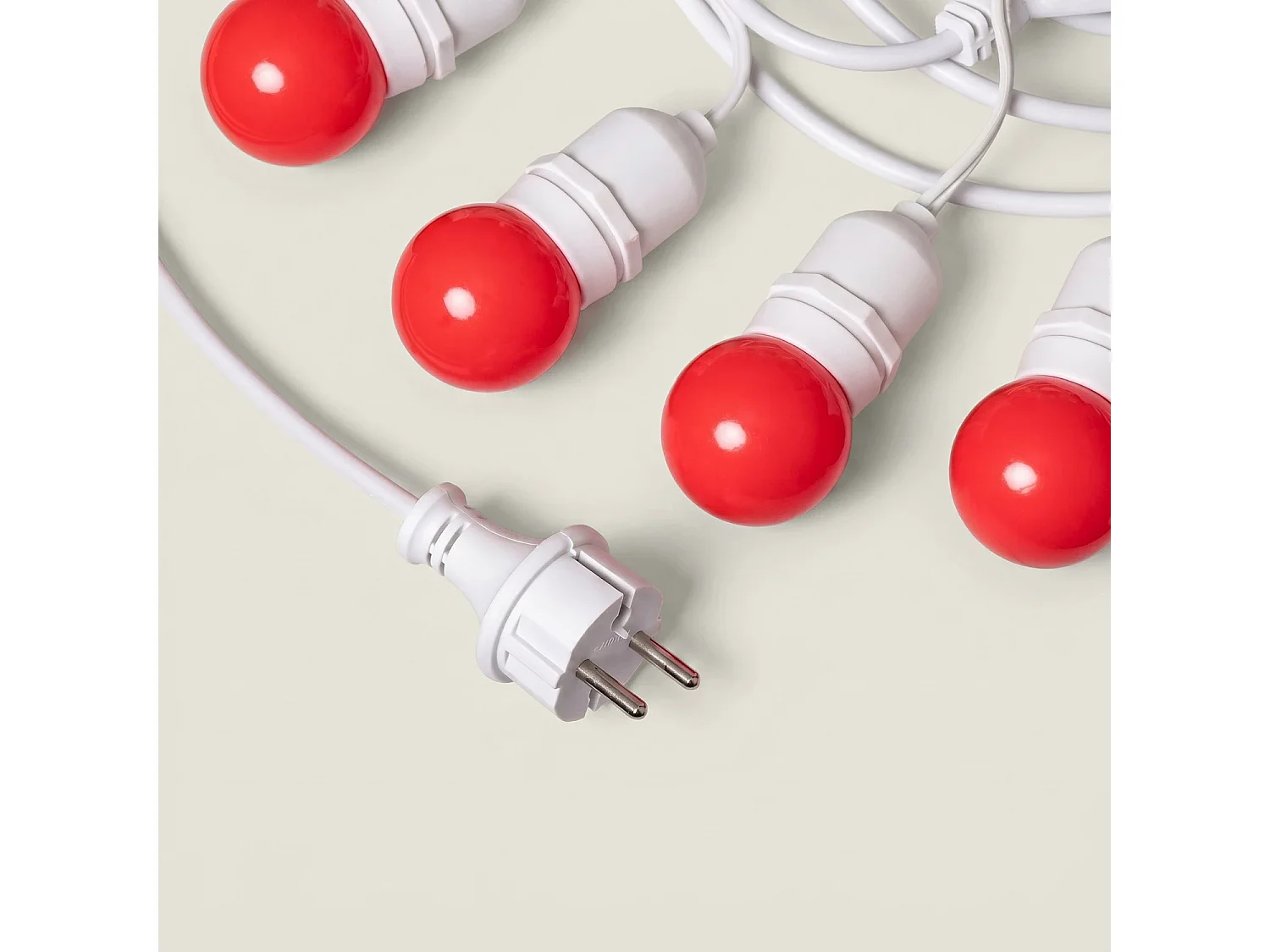 Guirnalda Exterior con Bombillas LED E27 5.5m IP65 Blanco Rojo