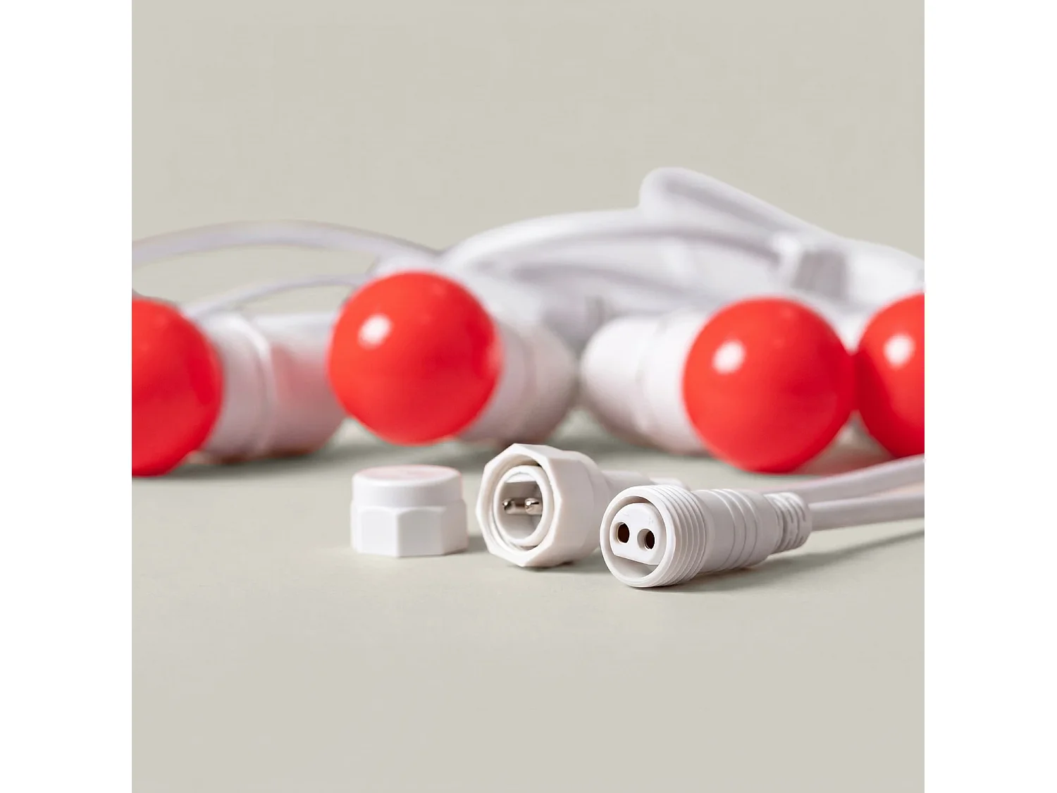 Guirnalda Exterior con Bombillas LED E27 5.5m IP65 Blanco Rojo
