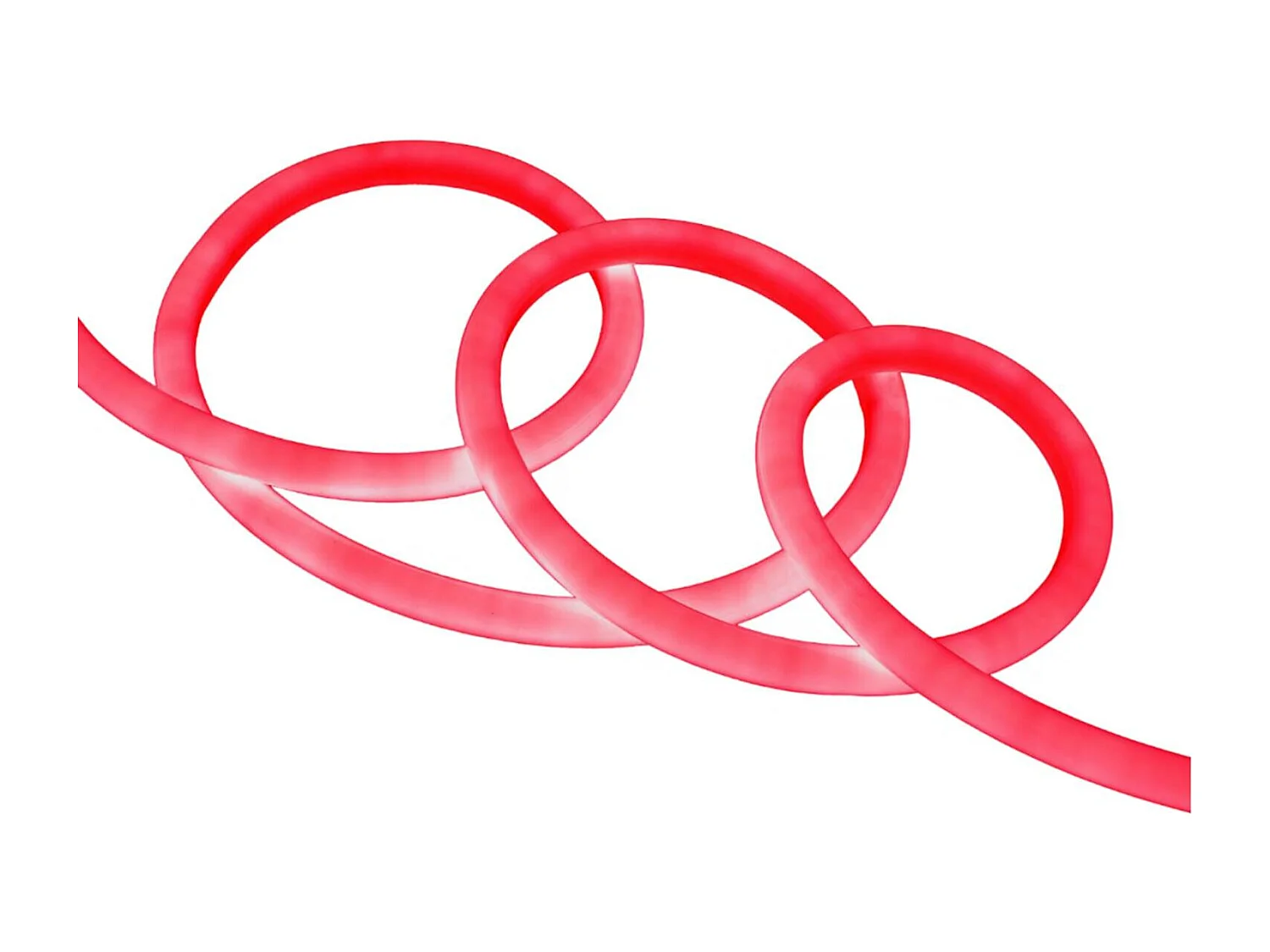 Néon LED Flexible 360º Rond Dimmable 120LED/m 220V AC Rouge IP67 sur Mesure Coupe tous les 100cm 19 m