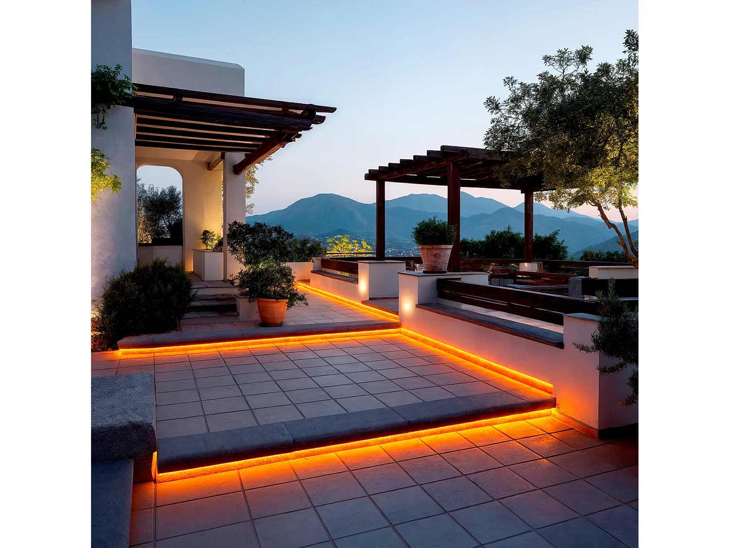 Bobina 50m Striscia LED Neon Regolabile 220V Arancione Semicircolare 180 7.5W/m IP67 Taglio 100cm Arancione