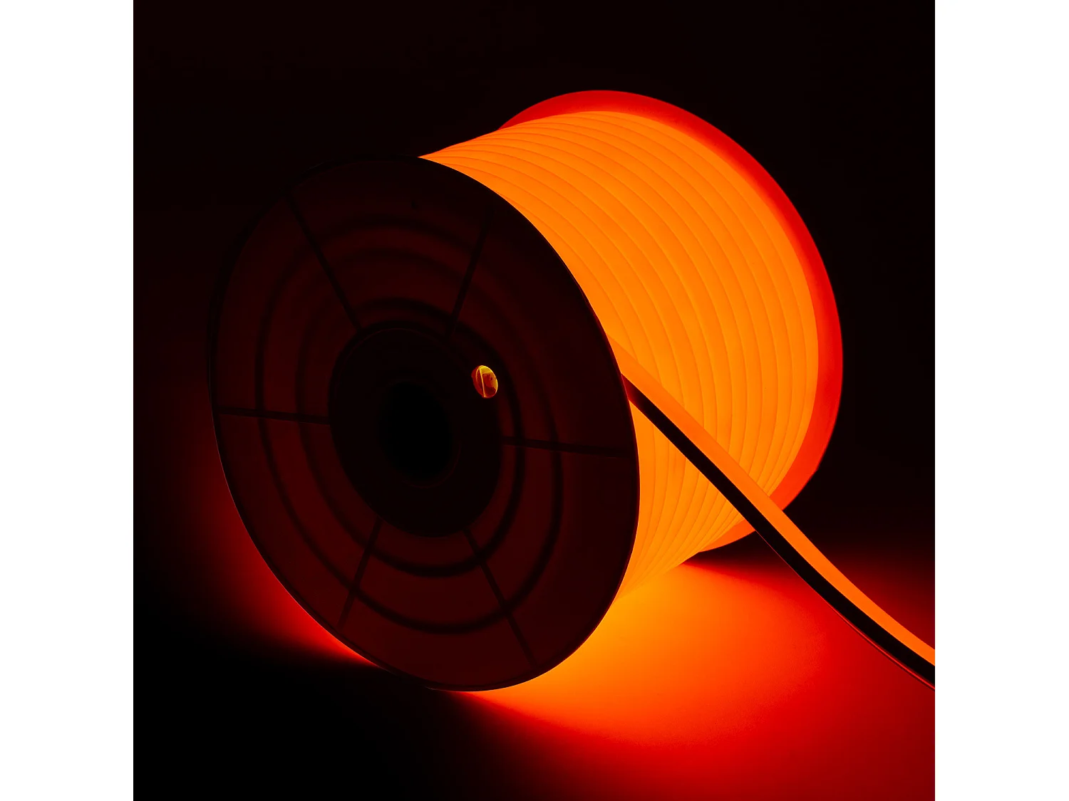 Tira LED Neón Regulable 220V BOBINA 50m Naranja Semicircular 180 7.5W/m Corte 100cm IP67 Naranja