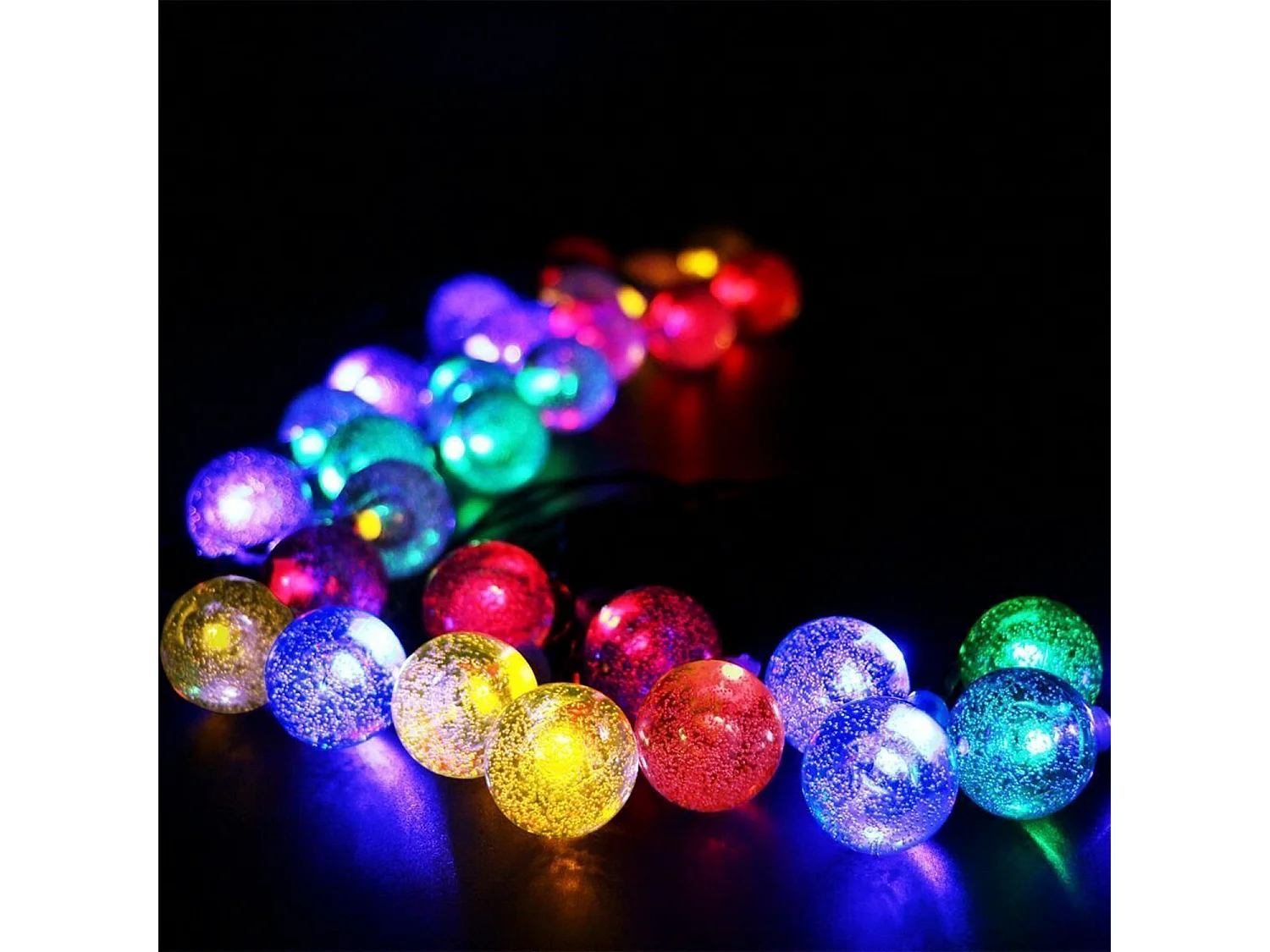 Ghirlanda LED Solare per Esterni 30 Sfere 5m RGB
