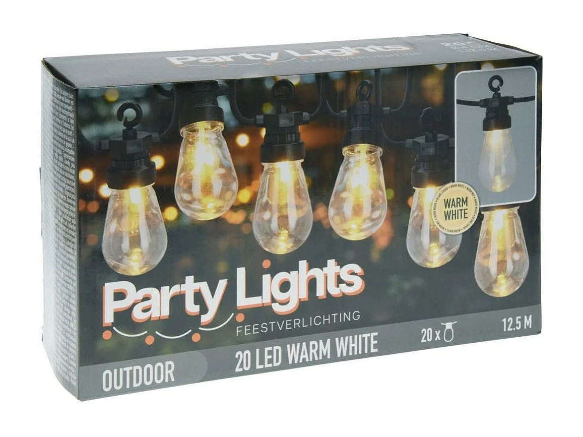 LED-Party-Lichterkette 20 Leuchtmittel 4,5 V