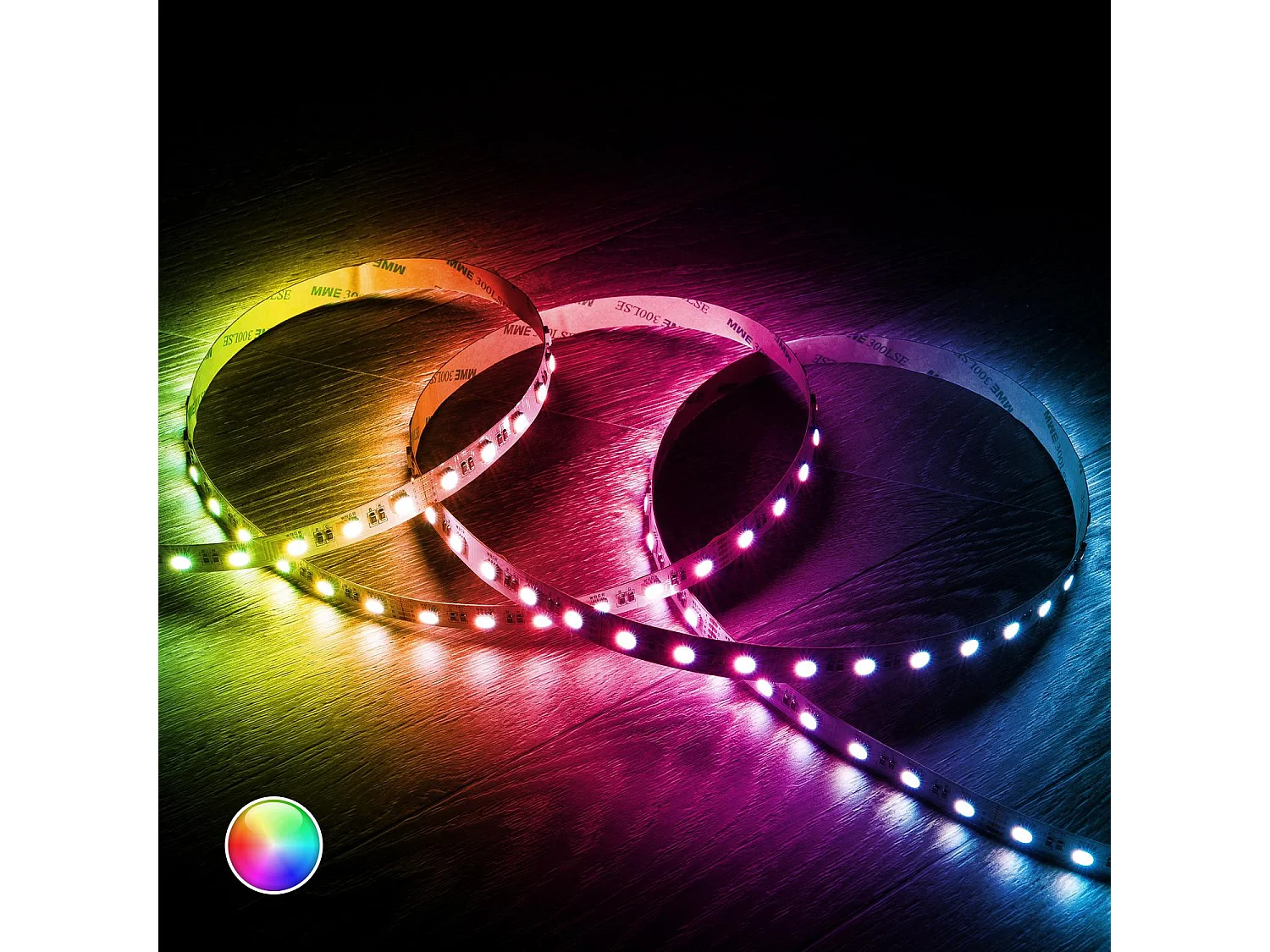 Tira LED 24V RGBW SMD 60LED/m 5m 12W/m Ancho 12mm Corte 10cm IP20 RGBW