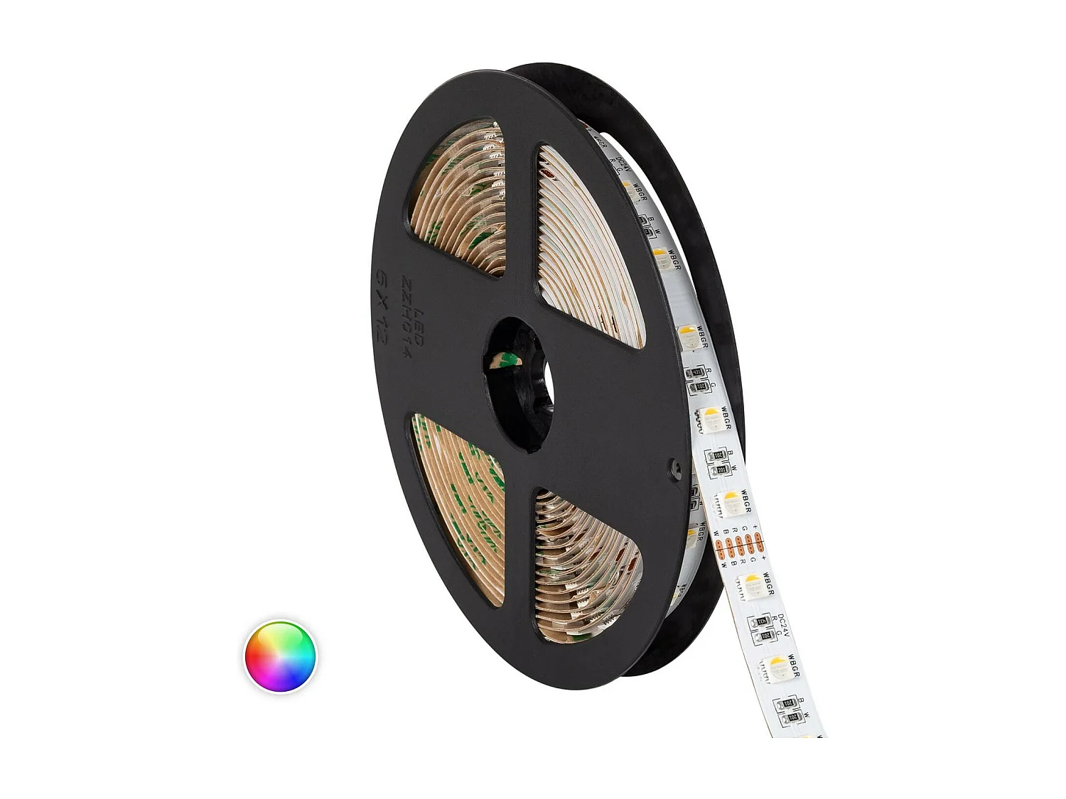 Tira LED 24V RGBW SMD 60LED/m 5m 12W/m Ancho 12mm Corte 10cm IP20 RGBW