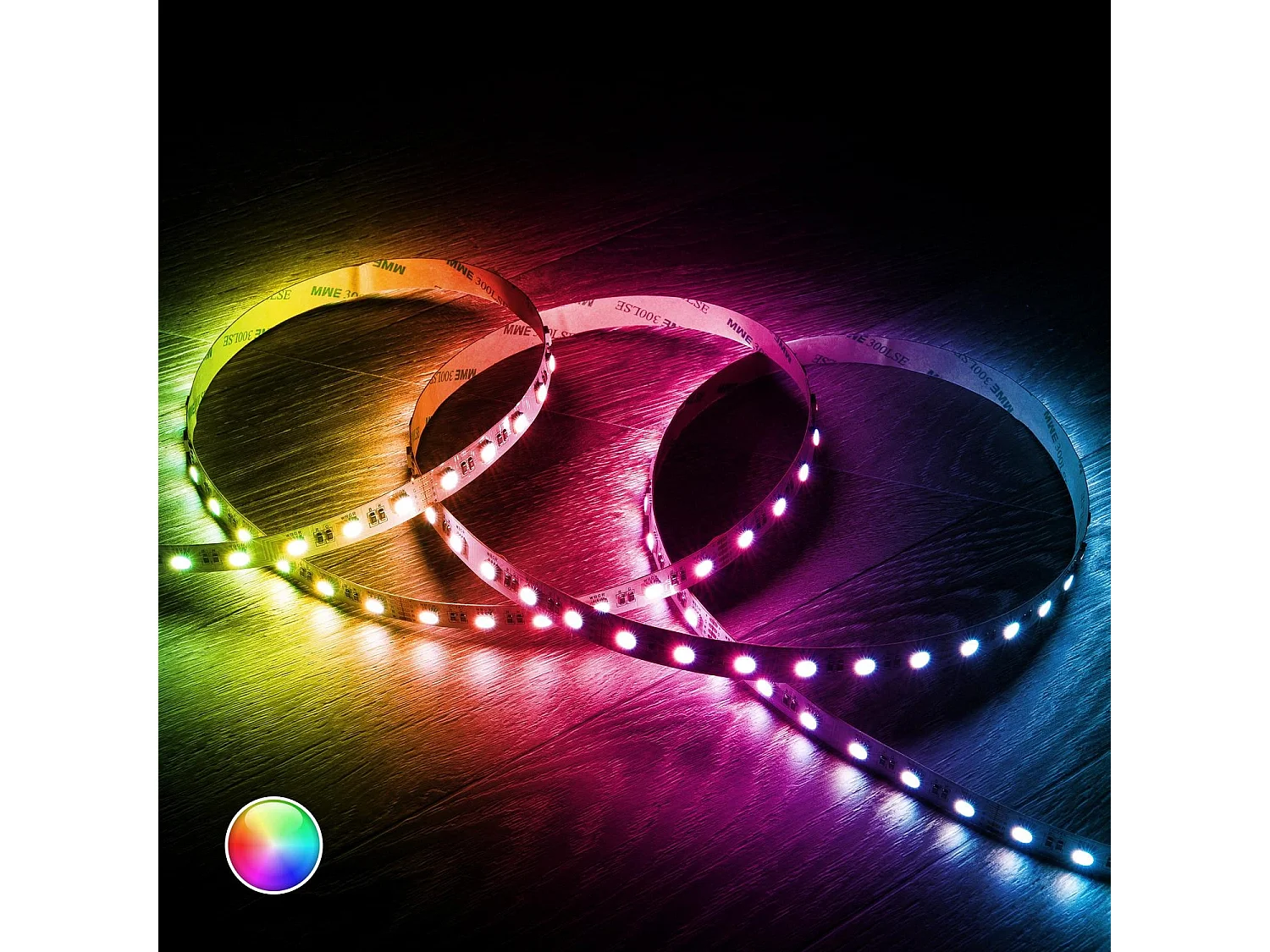 Tira LED 24V RGBW SMD 60LED/m 5m 12W/m Ancho 12mm Corte 10cm IP20 RGBW