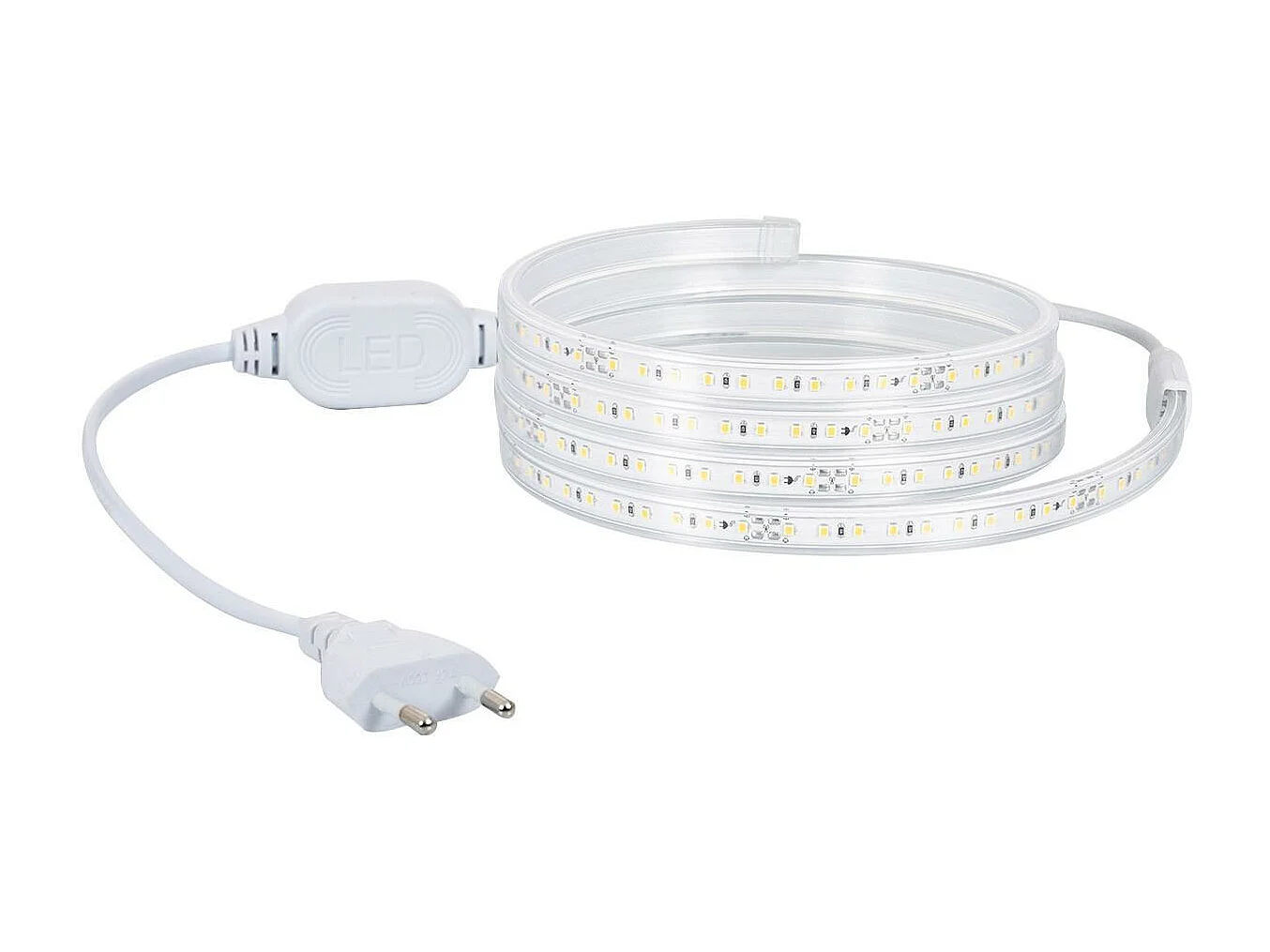 Tira LED 220V AC 100 LED/m Blanco Neutro IP67 a Medida Ancho 14mm Corte cada 25 cm 2 m