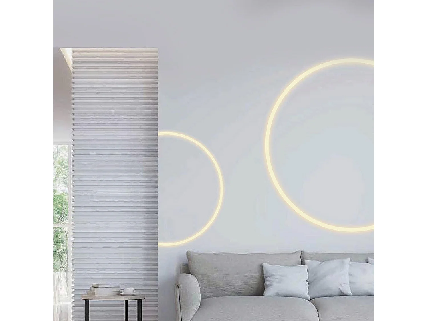 Perfil Neón SFLEX 24x18 Superficie Semicircular Curva Vertical para Tira LED IP20 hasta 15 mm 5 m