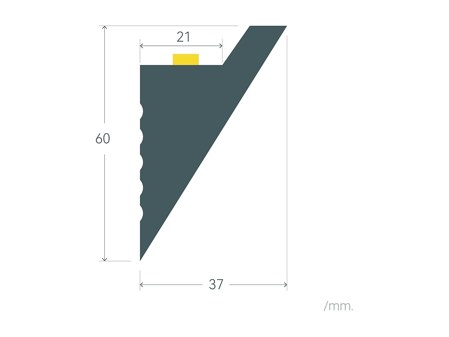 Moldura para Tira LED 2m Diagonal Modern Blanco